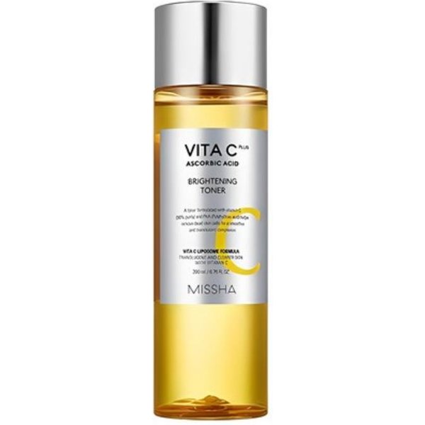 Missha Vita C Plus RozjaśNiająCy Tonik 200Ml | Tonik Do Twarzy Z Witaminą C Dla Promiennej I Jednolitej Cery Gray-image