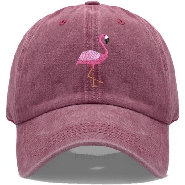 Bordado De Animales Flamenco Gorras De BéIsbol Para Hombres Mujeres Retro AlgodóN Suave Lavado Gorra De Papá Gorra Snapback Dropshipping Adjustable-image