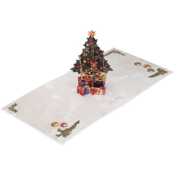 Tarjeta De Navidad 3D DiseñO Exquisito De ÁRbol De Navidad Tarjeta De FelicitacióN 3D Con Sobre Tarjeta De FelicitacióN White-image