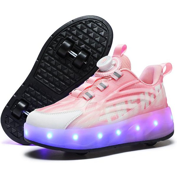 Zapatos De Correr, Zapatos Con Ruedas Para NiñOs LED Ultraligeros Luminosos Recargables Zapatos De Luz Para NiñOs Y NiñAs Zapatos Deportivos Tejido Fly 40-image