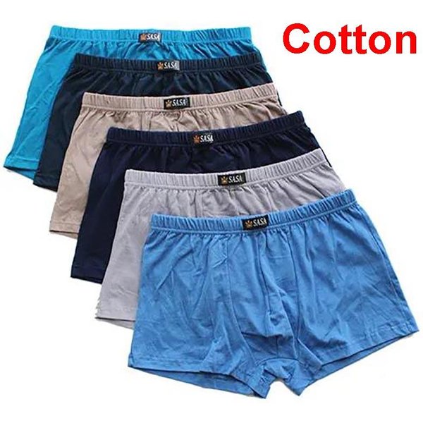 Paquete De 6 Calzoncillos BóXer De AlgodóN Para Hombre, Calzoncillos Tipo BóXer Para JóVenes De Mediana Edad, Cintura Media, Sueltos Y Transpirables 2XL-image