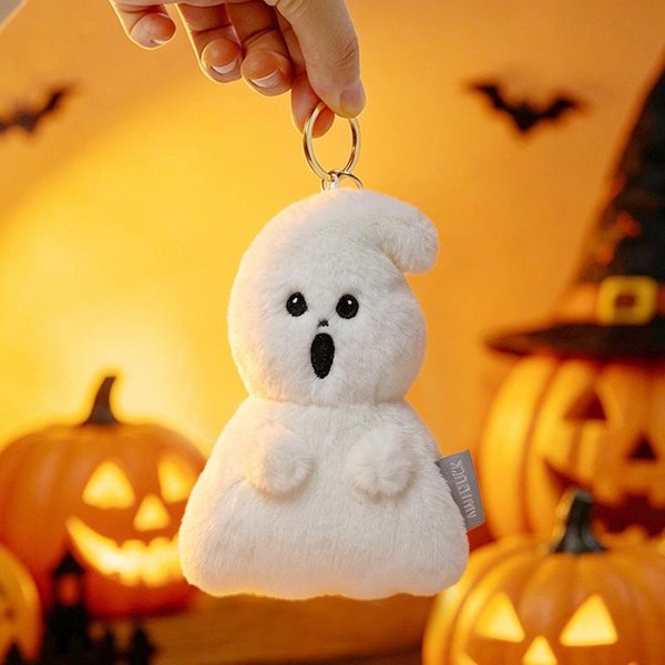 Zabawne Pluszowe Duchy Na Halloween MięKkie Wypchane KreskóWkowe BiałE Duchy Lalki WisząCe Urocze Breloczki Dekoracje Do Toreb Dekoracje Na Imprezę Halloweenową 15Cm-image
