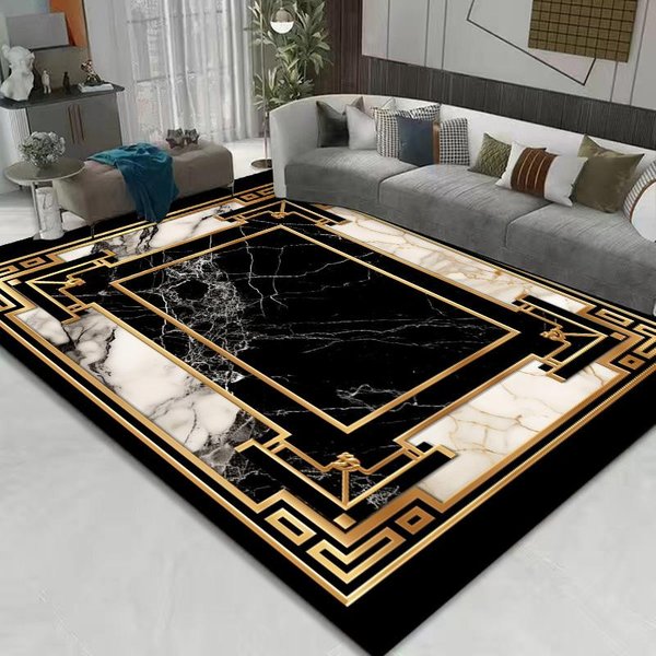 Alfombra NóRdica De Lujo Grande Para Sala De Estar Textura De MáRmol Hogar Sofá Mesas De Centro Alfombra Lavable DecoracióN De HabitacióN Alfombras De ÁRea Para Dormitorio 60*90Cm-image