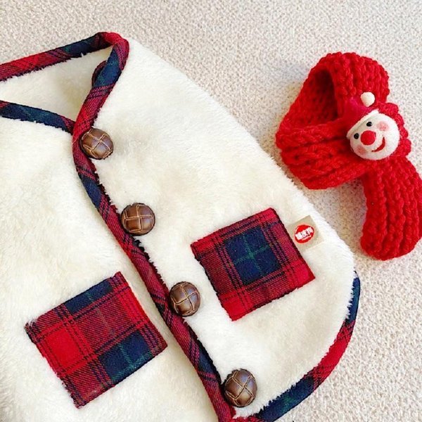 Ropa NavideñA Para Perros, Chaqueta De Moda Para Perros, Chaleco, Abrigo CáLido De Invierno Para Cachorros, Chaqueta Suave Y Bonita A Cuadros Para Gatos, Ropa Para Chihuahua, Abrigo Para Mascotas XS-image