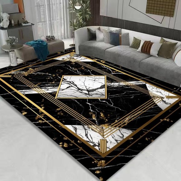 Nordycki Luksus DużY Dywan Do Salonu Tekstura Marmuru Domowy Dywanik Pod Sofę Stoliki Kawowe Zmywalny Dekor Pokoju Dywaniki Obszarowe Do Sypialni 60*90Cm-image