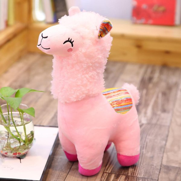 Alpaka Pluszowa Zabawka Wypchana UśMiechnięTa Llama Pluszowe ZwierzęTa Lalka Do Spania Kawaii ŚMieszna Urocza Trawa Pluszowa Zabawka Prezent Dla Dziecka 25Cm WystróJ Domu 25Cm-image