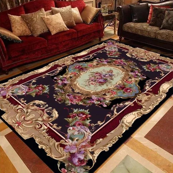 Europejskie Dywany Kwiatowe Na Sofy Do Salonu DużY Rozmiar Luksusowe Dywany Dekoracja Dywan Do Sypialni Dom Mata PodłOgowa Tapis Salon 60*90Cm-image