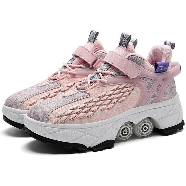 Buty Do Biegania Buty Deformacyjne Wrotki CzterokołOwe Dwufunkcyjne Wrotki DwurzęDowe Buty Do Biegania Wrotki 43 White-image