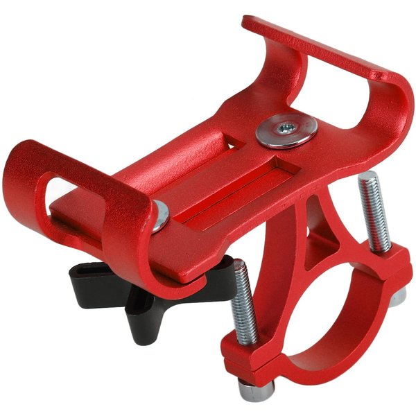 Soporte De TeléFono Para Bicicleta Montaje Exterior Manillar Bicicleta AleacióN De Aluminio Soporte Para TeléFono Para NavegacióN Rojo Red-image