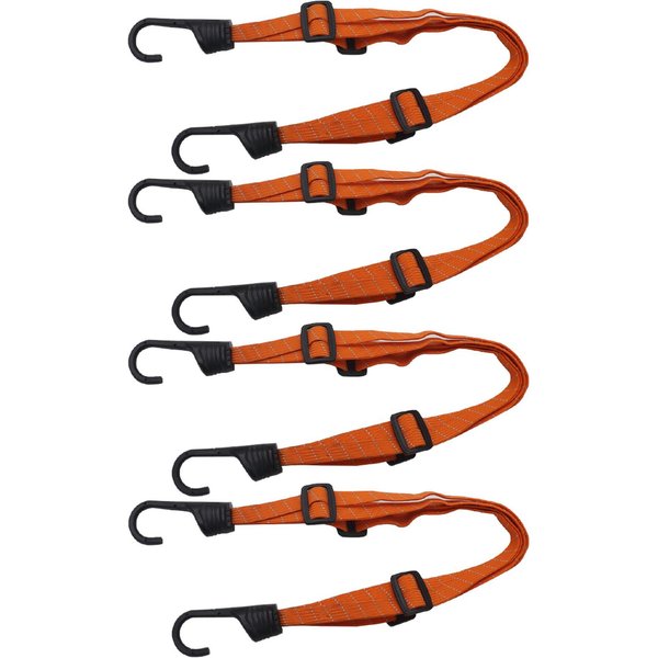 4 Uds Casco De Motocicleta Cuerda Equipaje Cuerda Reflectante EláStica Correa De Cuerda EláStica Para 60Cm Naranja-image