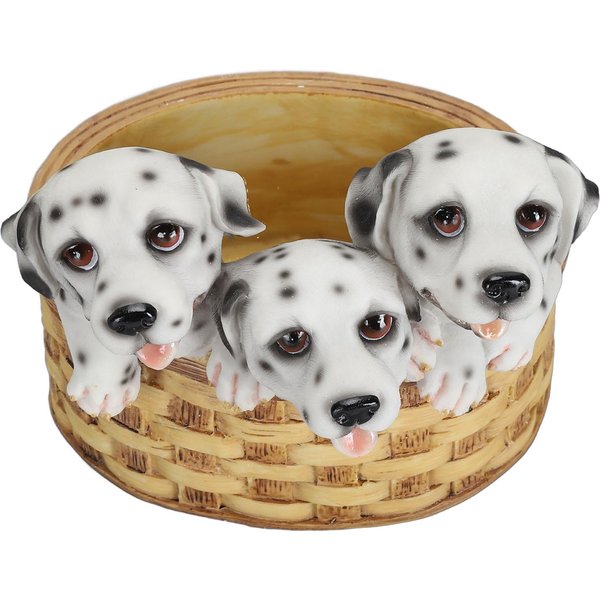 Maceta Para Perro Linda DáLmata De Resina Con Agujero De Drenaje Maceta Para Suculentas Cachorro Para JardíN Gray-image