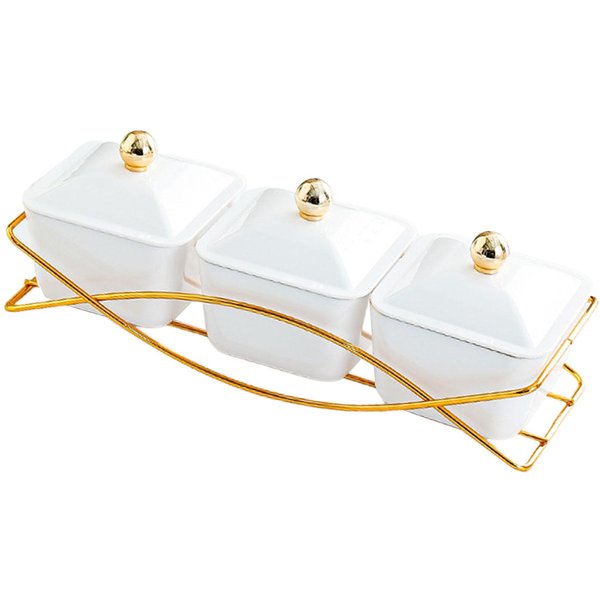 Plato Dividido Para Postre Con Tapa Contenedor De Almacenamiento Cuencos Divididos Para Servir Aperitivos Para Fiesta En Casa Galletas Dulces Nueces White-image