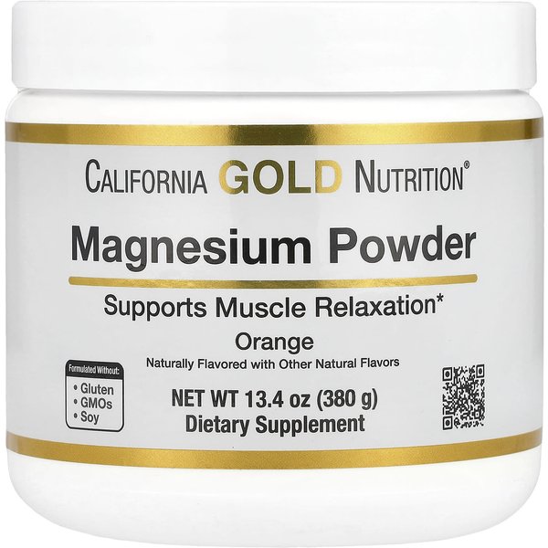 California Gold Nutrition, Bebida De Magnesio En Polvo, Naranja, 13.4 Oz (380 Gramos)-image