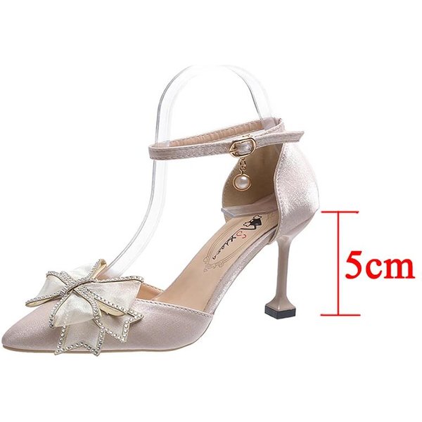 Rimocy Sexy Tacones Finos Bomba De Correa Al Tobillo Zapatos De Fiesta De Boda Para Mujer Elegantes De Punta Zapatos De TacóN Alto De Seda Para Mujer 34-image