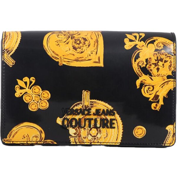 Versace Jeans Couture Estampado Dorado Correa De Hombro Ajustable Bolso Cruzado De Hombro De Poliuretano Bolsos De Mujer Negro E1VVBBU9-71494-M27 Basic Set (Bag+Dust Bag) Yellow-image
