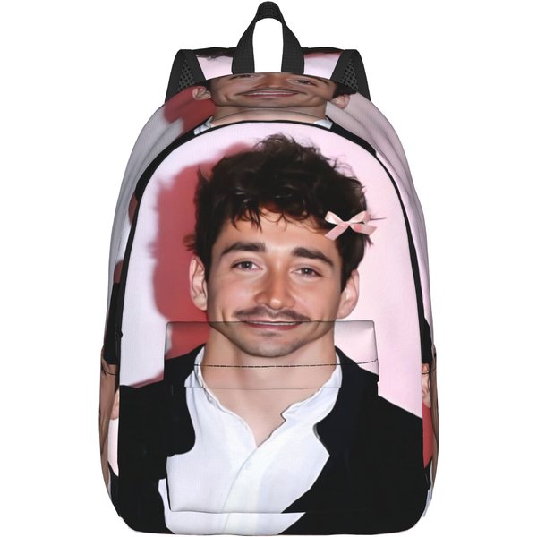 C-Charles Leclerc Plecak Dla MężCzyzn Kobiet Fajny Studencki Codzienny Plecak Torba Na Ramię Na Laptop Komputer Sportowy 14 Inches-image
