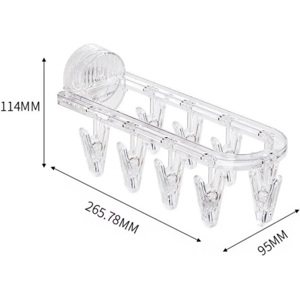 1 Unidad Estante De Secado Con Ventosa Para BañO Plegable Para Secar Calcetines Estante Para Ropa De Hogar Artefacto Para Secar Calcetines Con MúLtiples Pinzas-image