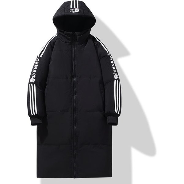 Chaqueta De PlumóN Gruesa De Invierno Hasta La Rodilla Mediana Y Larga Para Hombre L Black-image