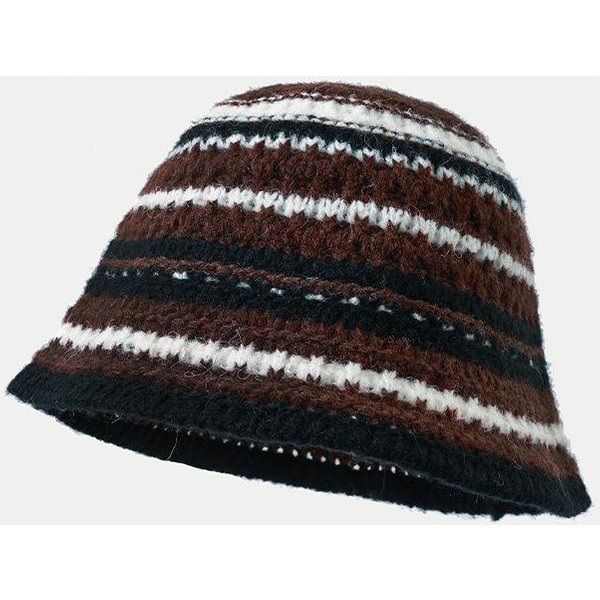 Nuevo Estilo OtoñO E Invierno PequeñO CáLido Y FríO Sombrero De Lana Tejido VersáTil Sombrero De Cubo Para Cabeza Grande One Size Black-image