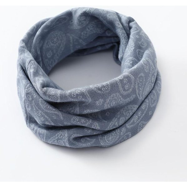 Gruby Czysty BawełNiany Snood Paisley Ocieplacz Na Szyję Zimowy Dwustronny Unisex Szalik Rurka Ocieplacz Na Szyję KołNierz Kominiarka PęTla Outdoor Narciarstwo Gray-image