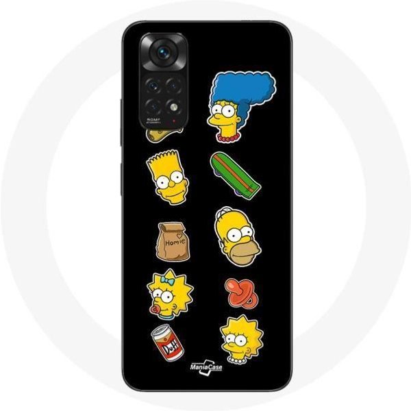 Funda - Xiaomi - Redmi Note 11 4G - Flexible - Negra - Los Simpson Negro-image