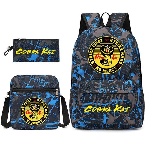 Karate Kid TrzyczęśCiowy Tornister Plecak Codzienny Plecak Dla UcznióW PłCi MęSkiej I ŻEńSkiej Drukowany DużA Pojemność Plecak Outdoor Shoulder Bag-image