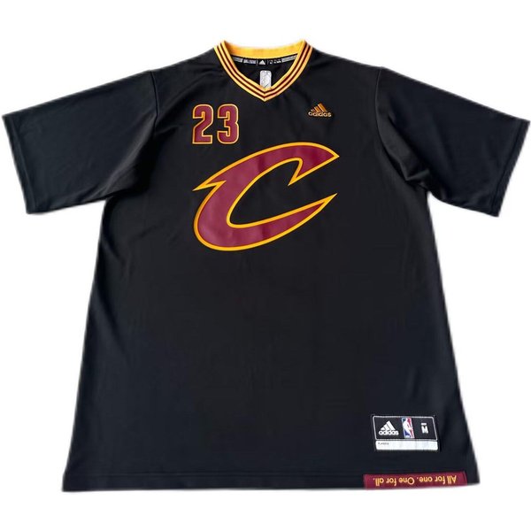 Camiseta Adidas NBA Lebron James Cavaliers 23 Cuello En V Manga Corta Deportiva Baloncesto Unisex Tops 7818A-3QV-AEB2581 2XL Black-image