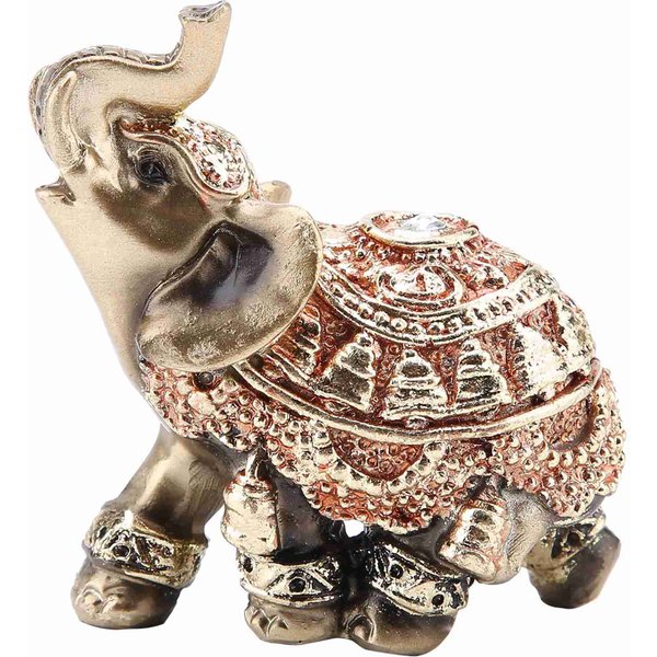 Estatua De Elefante Dorado Feng Shui De La Suerte, Escultura, Estatuilla De Riqueza, Regalo, DecoracióN Del Hogar(Metro) M-image