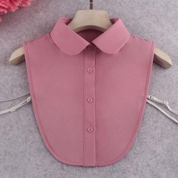 Linbaiway Cuello Falso Desmontable Para Hombre Y Mujer Verde Rojo Morado Rosa Cuello Camisa Femenino Solapa Blusa Top DecoracióN Pink-image