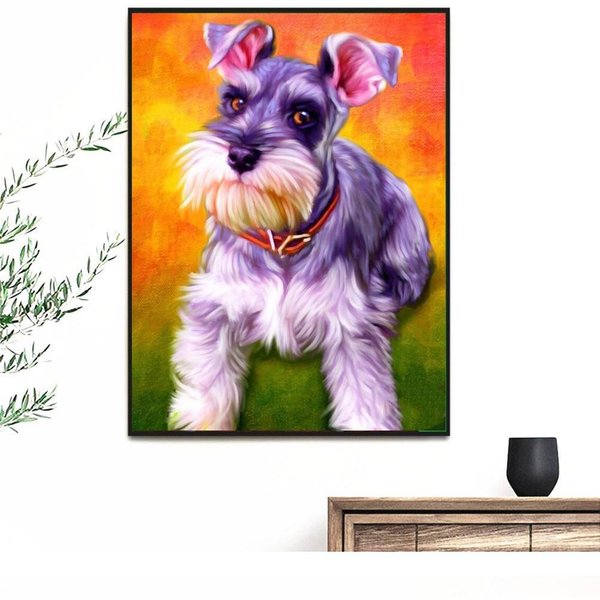5D DIY Diamante Pintura Animal Perro Completo Redondo Rhinestone Imagen Bordado Venta Diamante 20X30-image