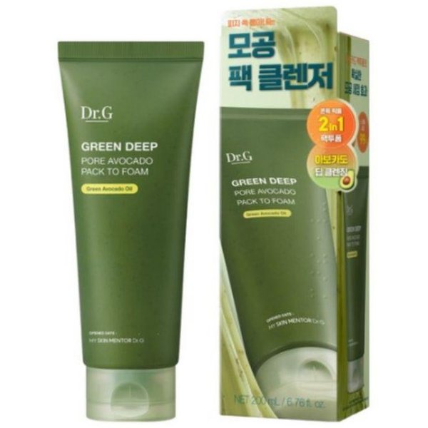 Dr.G Green Mascarilla De Aguacate Para Poros Profundos A Espuma 200Ml | Mascarilla De Arcilla Y Limpiador Facial 2 En 1 Para Cuidado De Poros Profundos | Limpiador K-Beauty-image