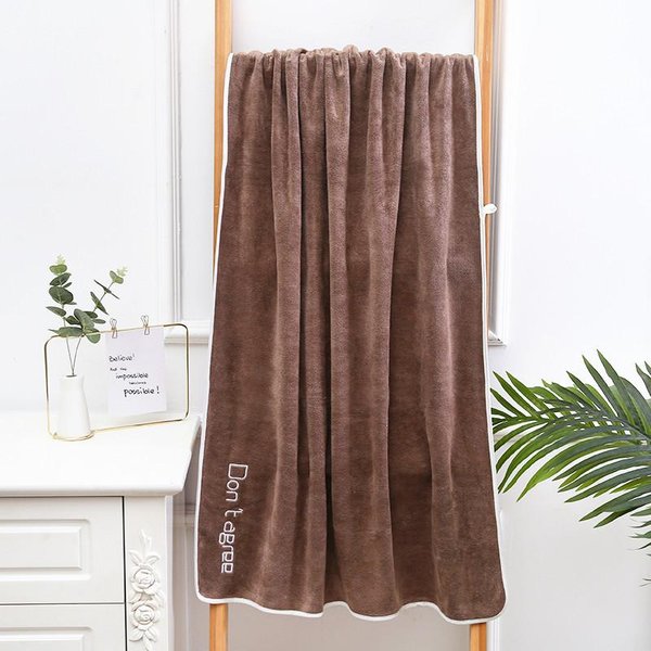 Toalla De BañO Adulto Suave Absorbente Toalla Seca Para El Cabello Toalla De BañO 70 * 140 Uso Diario DoméStico 70*140Cm Café-image