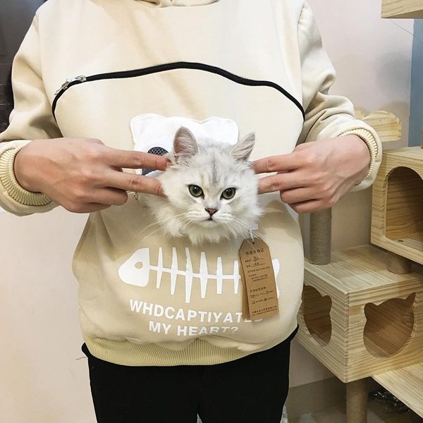 Bluza Z Kapturem Dla Kobiet Z Nadrukiem Dla Kota, Bluza Z Kapturem Dla MiłOśNikóW KotóW, Bluza Z Kapturem Dla PsóW I KotóW, Kangur, łApy ZwierząT Domowych, Kieszeń Na Bluzę Z Kapturem I Kieszenią S Khaki-image