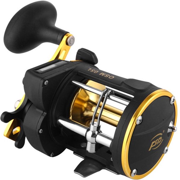 Carretes De Pesca De Arrastre De Metal, Rueda De Tambor Derecha, Carrete De Pesca De Mar Para Barco Negro-image