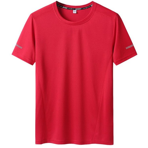Camiseta De Verano Para Hombre, Talla Grande, De Secado RáPido, Cuello Redondo, Manga Corta, Talla Extragrande 9XL Red-image