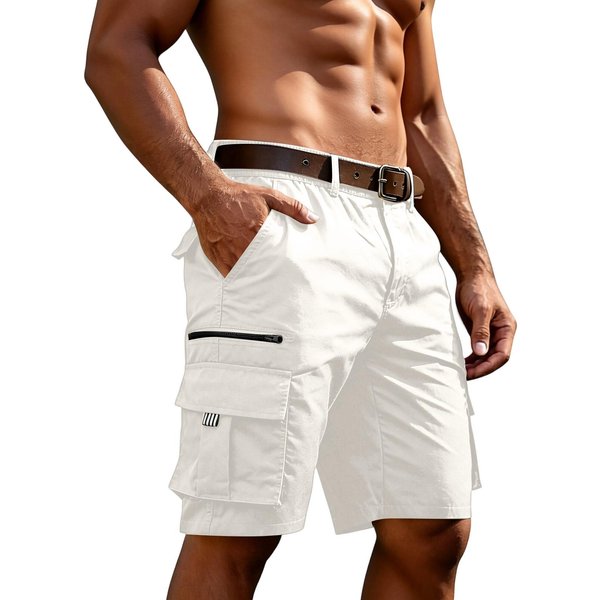 Pantalones Cortos Cargo De Corte Relajado Para Hombre Con MúLtiples Bolsillos Verano Ligeros Para Actividades Al Aire Libre M-image