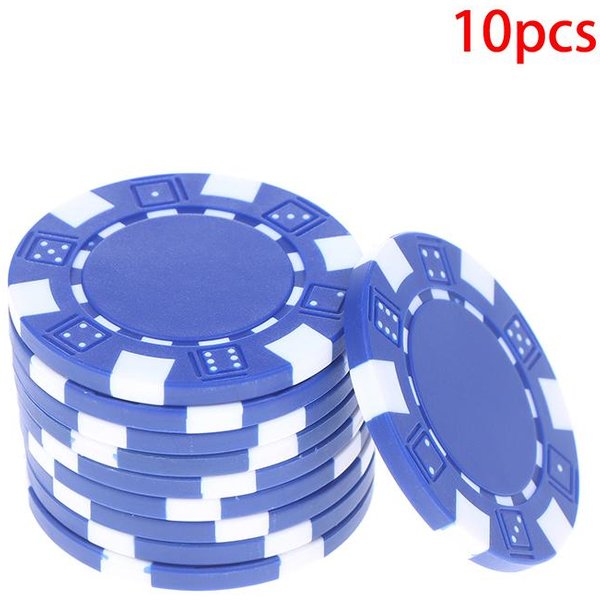 10 Piezas PláStico ABS Fichas De PóKer Casino Texas Hold'em PóKer Monedas MetáLicas 11.5G Fichas Juego De PóKer Set De Fichas Accesorios Azul Oscuro-image