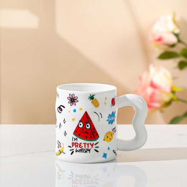 Taza De Animalitos Lindos Dibujados A Mano Taza De CeráMica De Nicho Personalizada Taza De Agua Para Parejas Taza De Café Taza Para Beber Agua Regalo Souvenir 301-400Ml-image