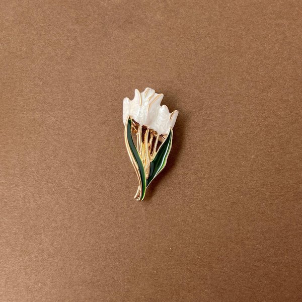 Vintage Kobiety MężCzyźNi Styl PałAcowy PióRo Kwiat Emalia PerłA Broszka Odznaki Retro Dama Odzież PłAszcz Pin Akcesoria Korsarze Beige-image