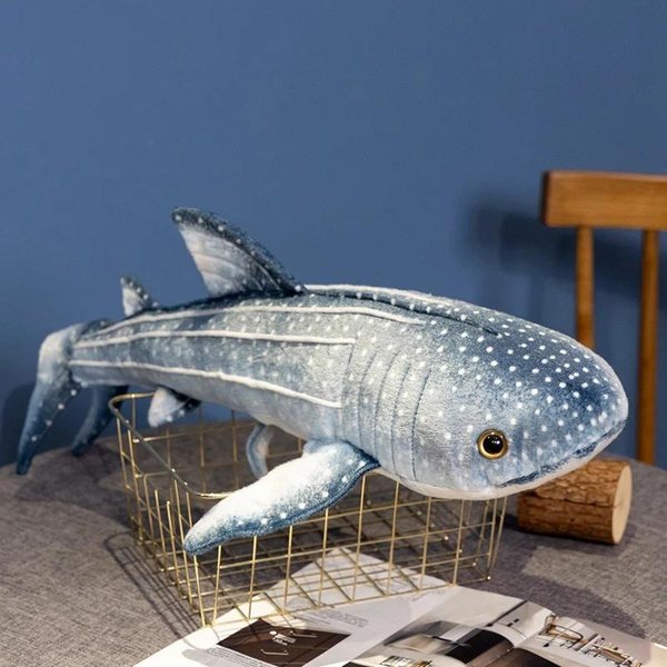 Juguete De Peluche De TiburóN Suave De 60 Cm Ballena Azul Creativa Grande TiburóN Suave Relleno Pez Marino Almohada De Peluche Encantador Regalo De CumpleañOs Para NiñOs BebéS 60Cm-image