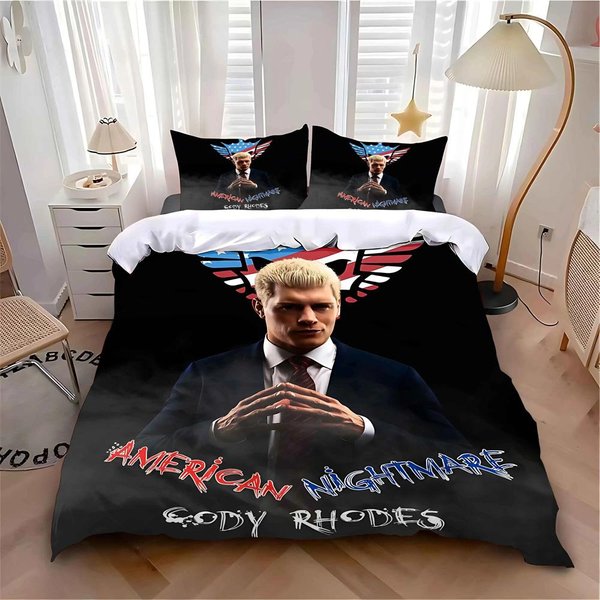 Nuevo Juego De Cama Cody Rhodes Pesadilla Americana Individual Twin Completo Queen King Talla Juego De Cama Adulto NiñO Dormitorio Juegos De Funda NóRdica Anime 140X210Cm 2Pcs-image