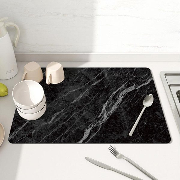 Alfombrilla De Drenaje De Cocina Alfombrilla Absorbente De Barro Diatomeo Para Encimera Alfombrilla Seca Para Mesa Vajilla Alfombrilla Para Tazas Alfombrilla Para Bar Mesa De Té Lavable 30*40CM-image