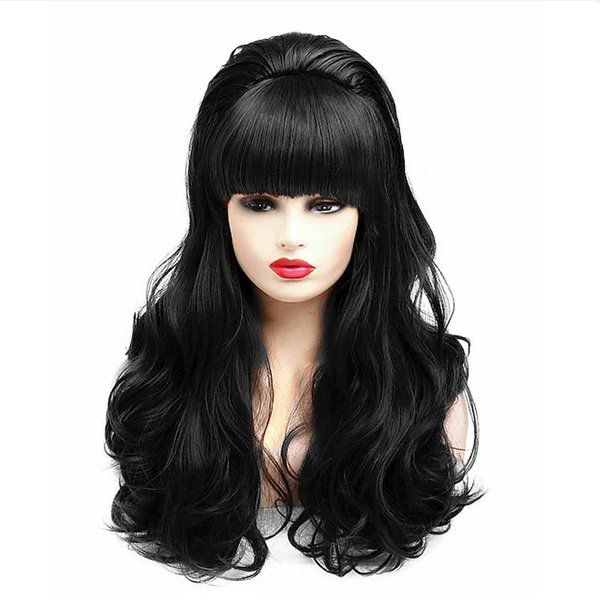 Hairjoy Peluca SintéTica De Colmena Para Mujer Larga Rizada Resistente Al Calor Pelucas De Cosplay 26Inches Black-image