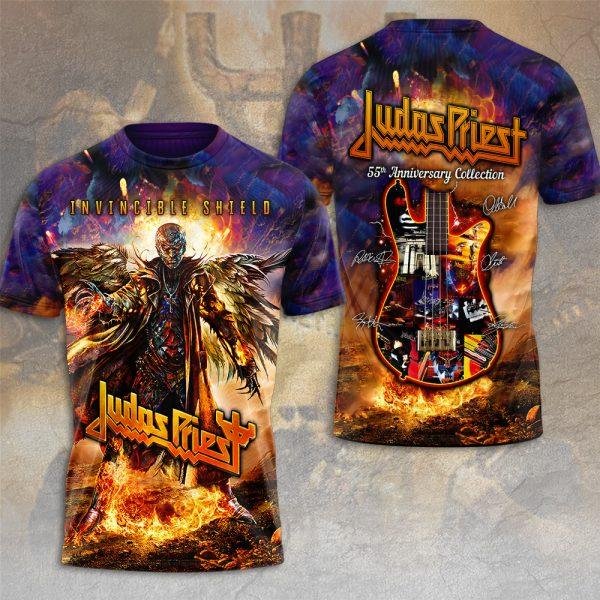 Camiseta De Banda De Rock Heavy Metal Judas Priest Camiseta Con Estampado 3D Hombres Mujeres Camisetas De Moda NiñOs Camisetas De Manga Corta Ropa Para Hombre XL-image