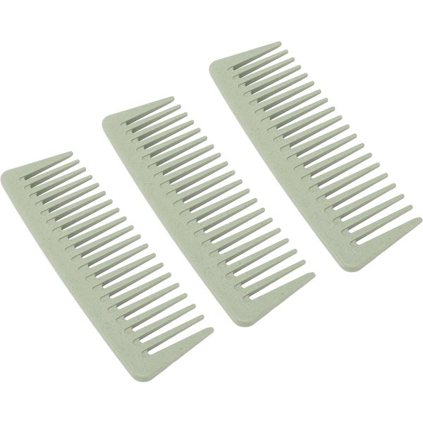 10 Piezas Peine De Dientes Anchos Tallo De Trigo PortáTil ErgonóMico Peinado Aseo Desenredante Peine Para El Hogar Gray-image