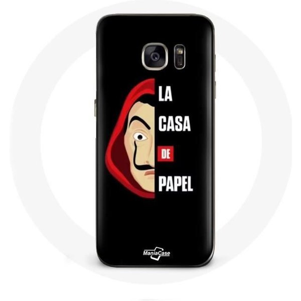 Funda - La Casa De Papel - Samsung Galaxy S7 - Flexible - Negra - Logo Y MáScara-image