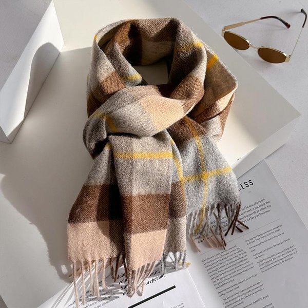 Bufanda De Invierno De Lana Para Mujer Bufandas Largas CáLidas De Cachemir Hijab Chal SóLido Para Dama Envoltorio Pashmina Femenina PañUelo Para La Cabeza 30X180 Cm-image