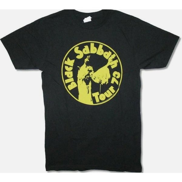 Camiseta Negra Vintage Black Sabbath Tour 1973 Camiseta Unisex Xxxl Yellow-image