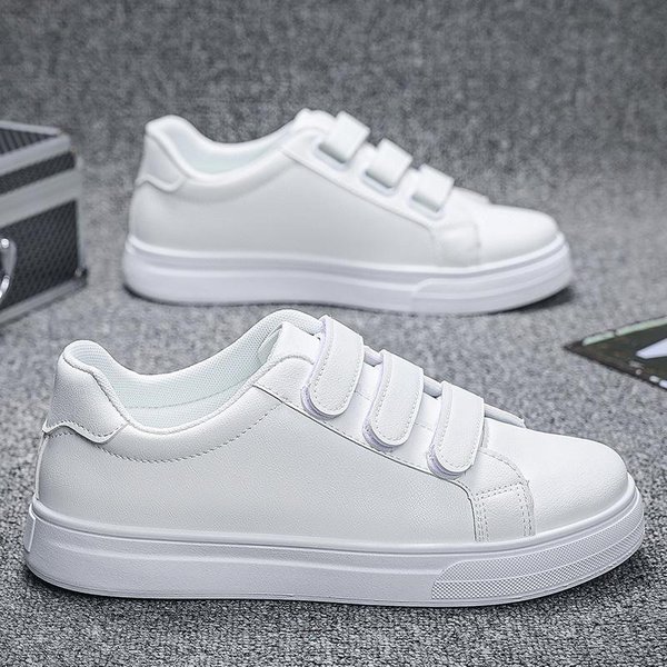Zapatos De Velcro Para Hombre De Primavera Nuevos, Zapatos Blancos PequeñOs Para Hombre Estilo Coreano Zapatos De Tendencia De Moda Zapatos Casuales VersáTiles 42 Blanco-image