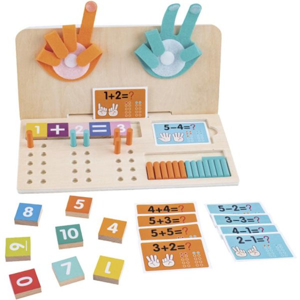 NiñOs Montessori NúMeros De Dedos De Madera Palo De Conteo Palma Juguete De MatemáTicas NiñOs Conteo Juguetes Educativos NiñOs PequeñOs Juego De Inteligencia White-image
